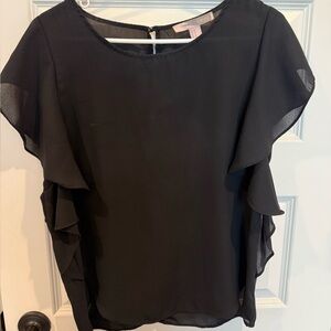 Forever 21 Black Ruffle Sleeve Blouse